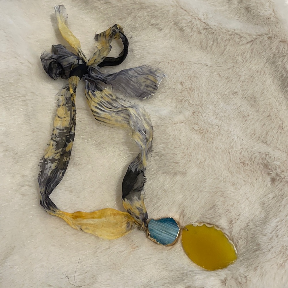 🌼Serefina jewel silk tie necklace🌼